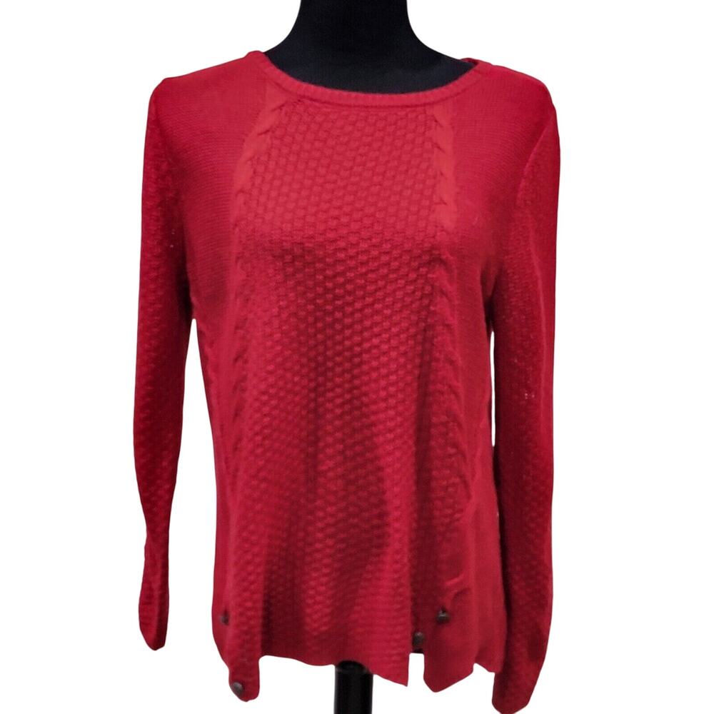 Studio Works Large Women Classic Crew Neck Knit Sweater Dark Academia Y2K Cozy